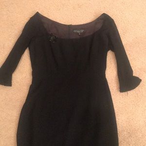 Nanette Lepore half sheer sleeve black dress